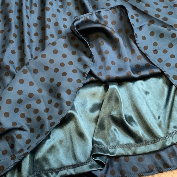 BCBGeneration Dress Polka Dot MIDI Black Blue Sheer Women Size 2 or XS - Picture 3 of 7